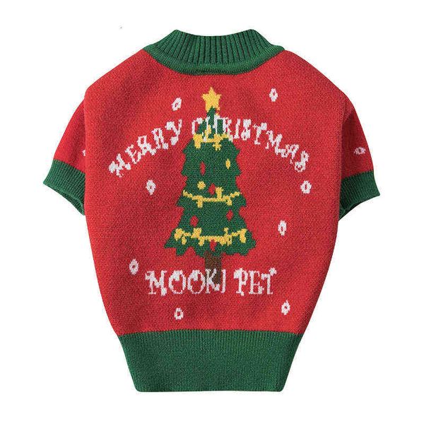 

mookipet pet cloth dog christmas fadou sweater cat winter year's red