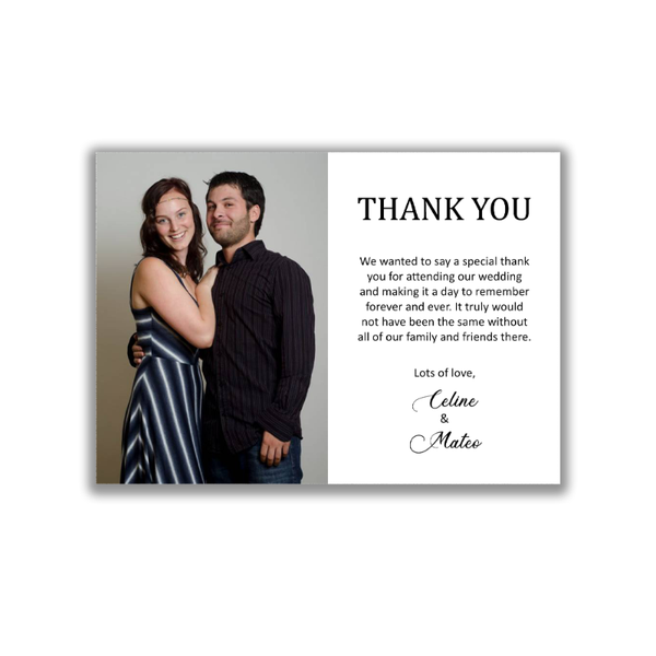 

greeting cards wedding thank you card modern with po minimalist