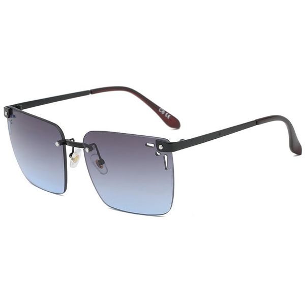 

sunglasses lamofur retro women fashion rimless gradient sun glasses for men shades personality lens frameless eyeglasses 50293, White;black