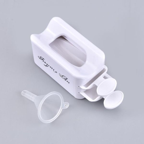 

nail art kits white double layer french powder storage box manicure recovery recycling tool portable container