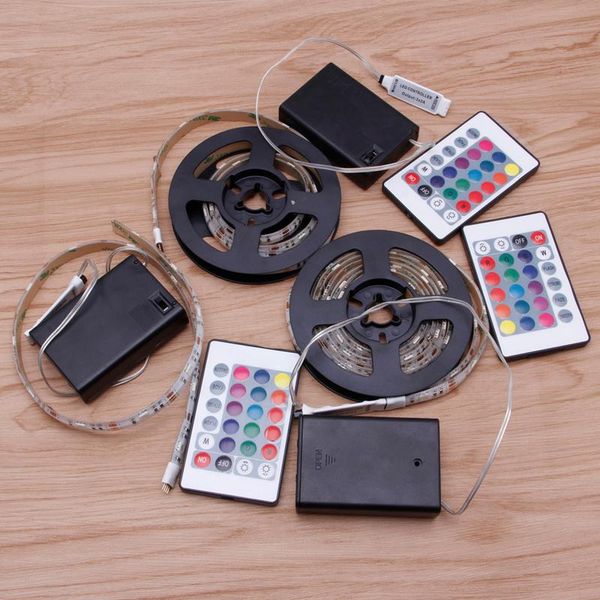 

strings 2021 rgb 50-200cm waterproof flexible lamp led strip light + 24 keys remote