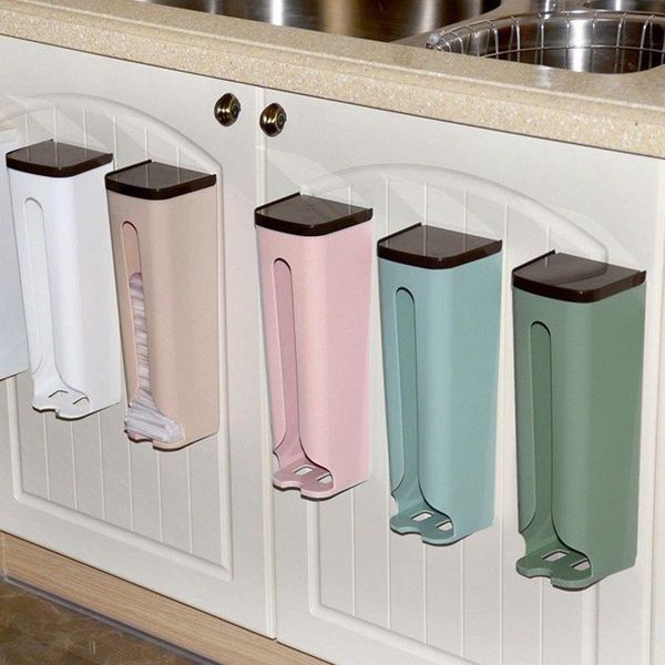 

plastic storage box wall hanging garbage bag organizer kitchen debris finishing holder collection container home objects & organization