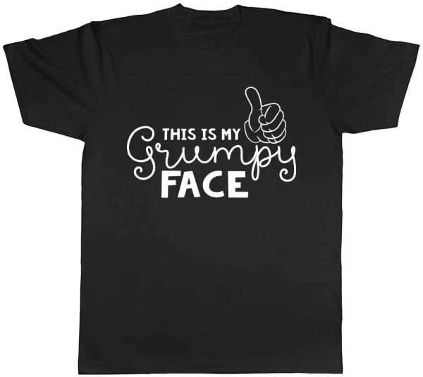 

this is my grumpy face mens t-shirt, White;black