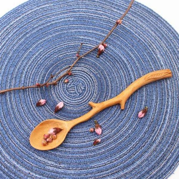 

spoons 1pcs japanese style long handle wooden spoon creative coffee tea dessert mixing stirring soup kitchen supplies