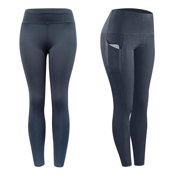 

women's leggings women sport gym fitness woman workout pants pocket ladies solid running #t3g, Black