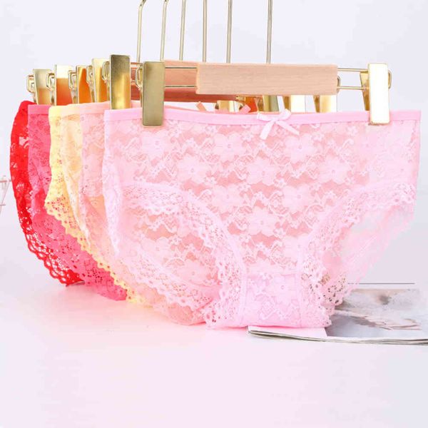 

underwear breathable girl lace breathable cotton strand empty waist briefs, Black;pink