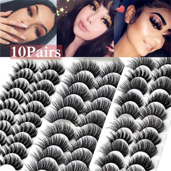 

styles 10pairs multipack natural false eyelashes soft cross mink lashes multilayer fake mink1