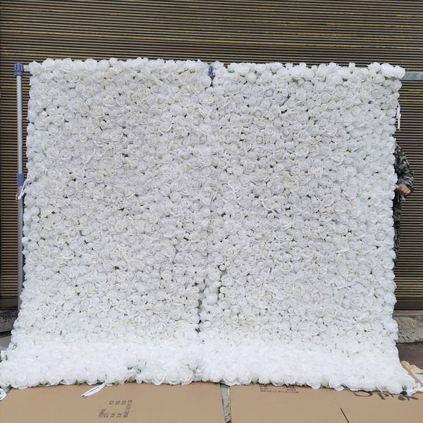 

decorative flowers & wreaths spr 4ft*8ft white can roll up flower wall wedding backdrop artificial row and arch flore