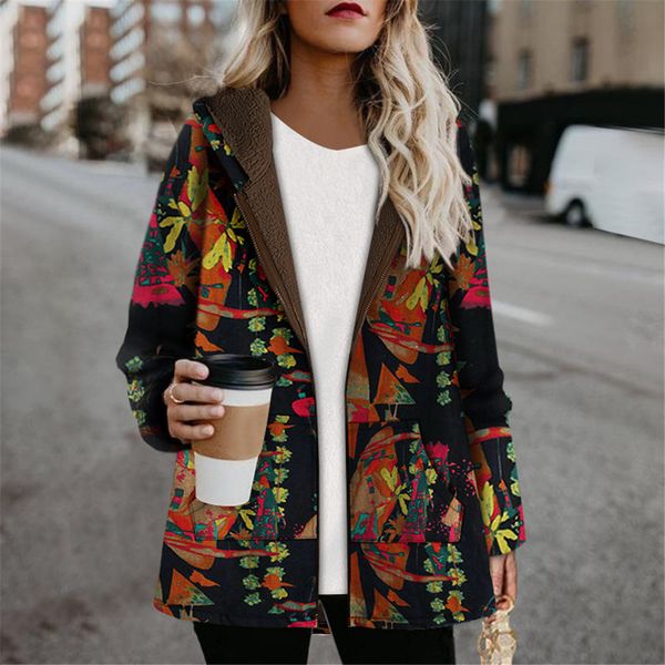 

Woman style fashion with cotton jacket oversized outerwear, Black