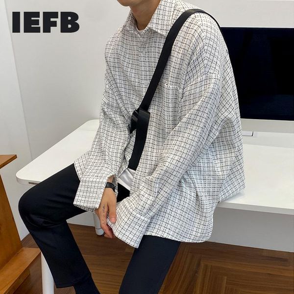 

men's high-grade plaid shirt korean fashion cool spring long sleeve white shirts loose casual clothes 9y5681, White;black