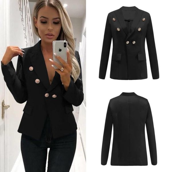 

womens blazer casual long sleeve back slit jacket suit open front office lapel ol women's suits & blazers, White;black