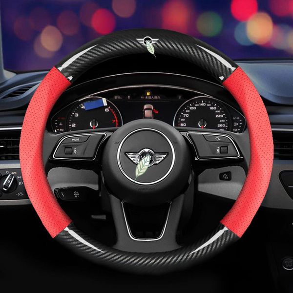 

steering wheel covers car 38cm carbon fiber cover dedicated for mini cooper r50 r53 remote repair protected 2021 accessories