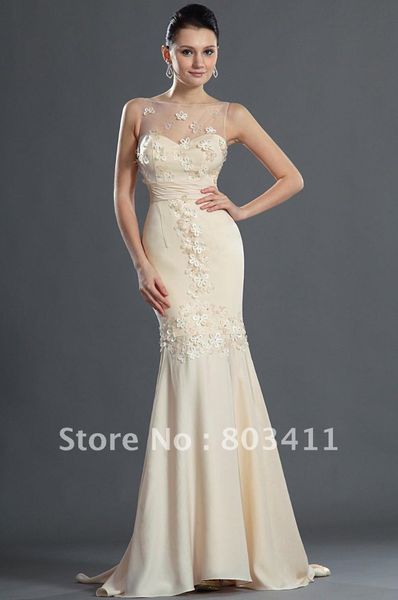

party dresses arrival elegant mermaid flower court train chiffon evening dress, White;black