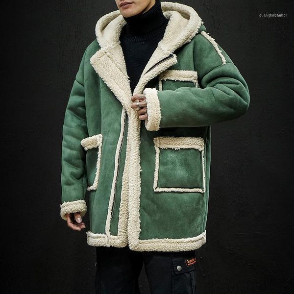 

winter padded jacket men's warm fashion parka mensolid color casual hooded coat man wild loose cotton long male m-5xl1, Black