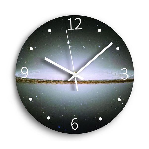 

wall clocks earth universe space and stars home decor silent wooden digital clock modern design living room kitchen decoration