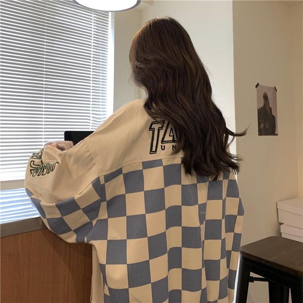 

women's jackets 2021 autumn and winter baseball uniform letter long-sleeved embroidery loose casual single-breasted jacket, Black;brown