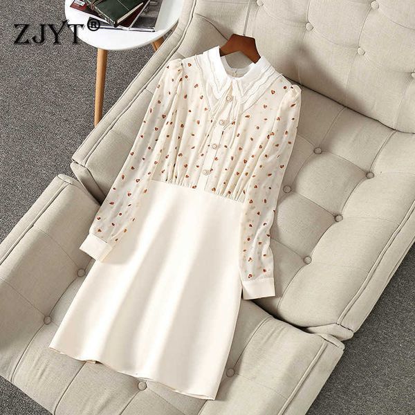 

runway fashion beading print patchwork dress spring designers woman clothes elegant office robe femme knee length vestidos 210601, Black;gray