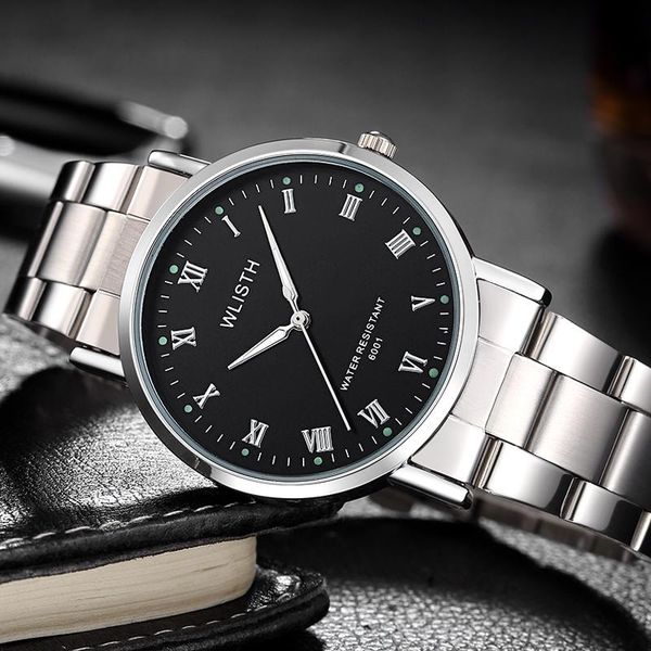 

wristwatches relogio masculino mens watches famous men business luminous wrist watch for male clock quartz-watch saat, Slivery;brown
