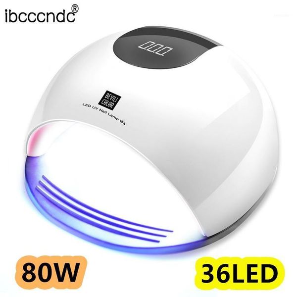 

ibcccndc 80w uv lamp 36led nail eu us plug manicure portable auto dryer professional cabin led gel1