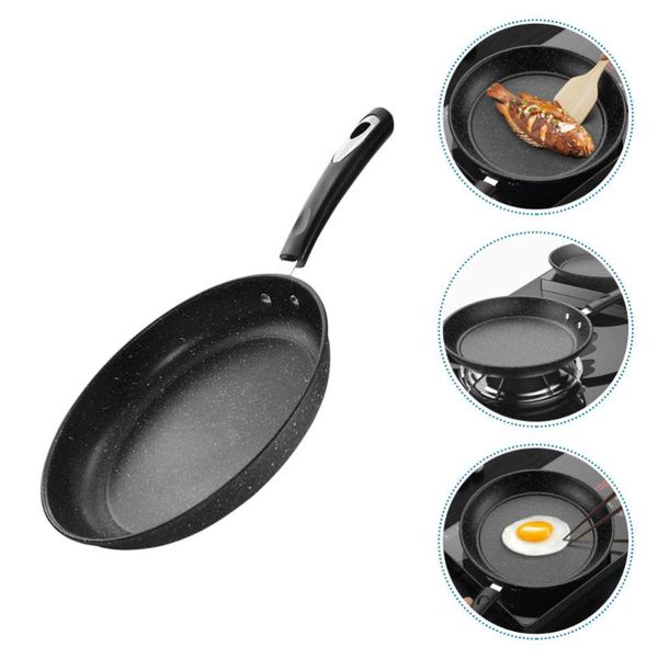 

pans 1 pc stone honeycomb double bottom non-stick frying pan (black)