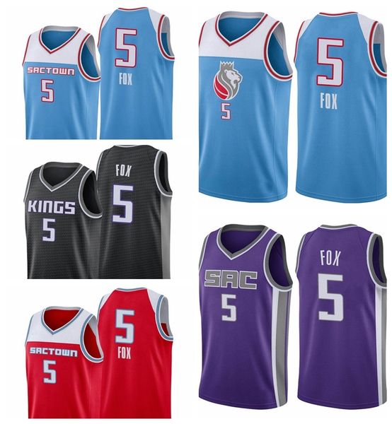 

2021 men basketball jerseys de'aaron 5 fox high quality, Black