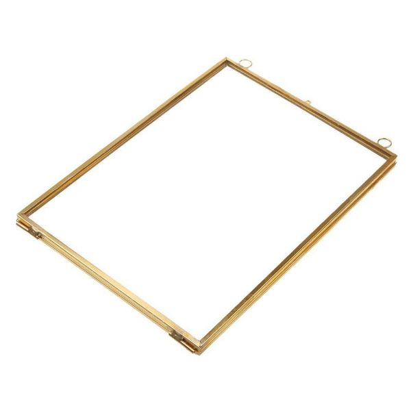 

frames and mouldings vintage hanging metal po frame +glass 2 glass side gold +transparent 8.9 * 12.7 cm/12.7 17.8 cm/10.2 15.3 cm/16 16