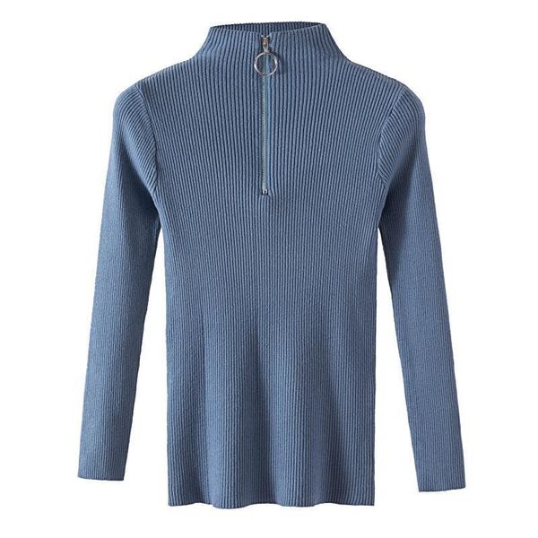 

women's sweaters zipper sweater women turtleneck solid autumn winter casual female knitted pullovers long sleeve chic soft jumper, White;black