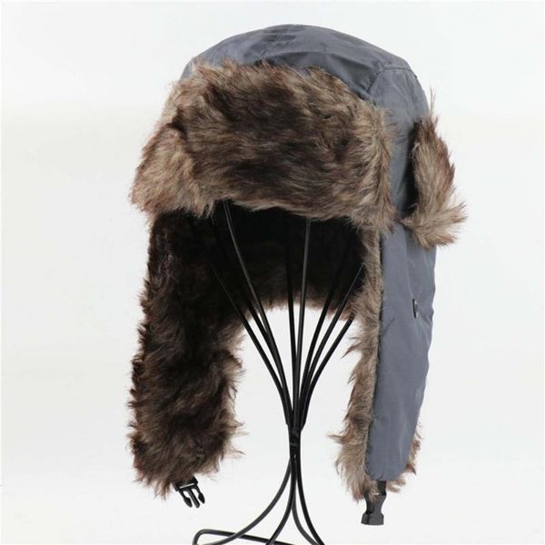 

berets simple no brim warm ear flap hat men women all match for riding, Blue;gray