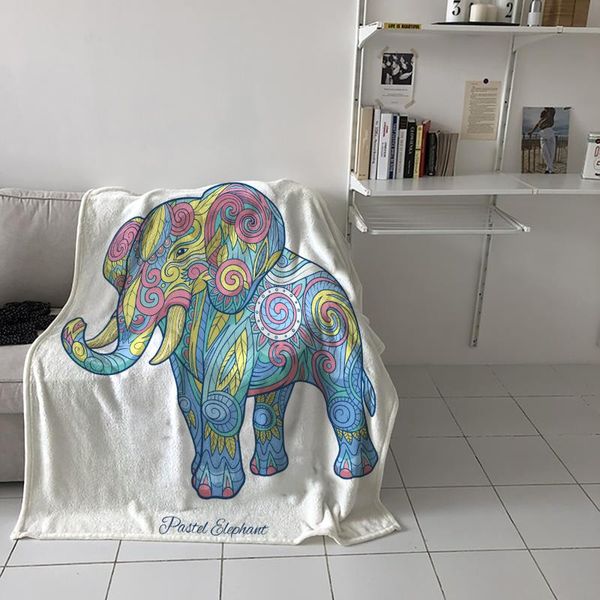 

blankets color elephant tribe art lace throw blanket picnic travel portable soft bedspread microfiber flannel for beds
