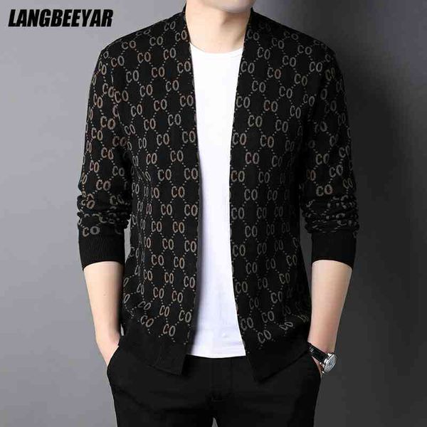 

grade digner luxury brand fashion knit sweater cardigan men casual woolen autum japane coats et mens cloth 2021, Black;white