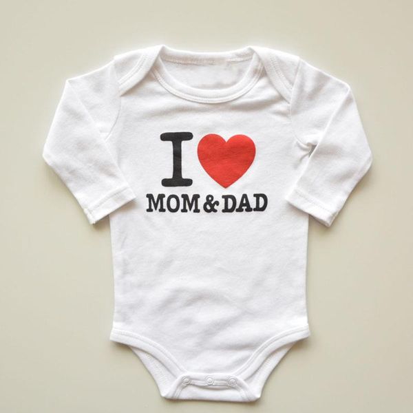 

baby boys girls romper casual long sleeve letter print i love mom & dad jumpsuit infant clothing autumn born clothes jumpsuits, Blue