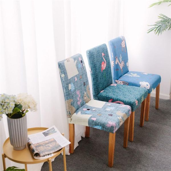 

chair covers dining elastic cover printing slipcover modern removable anti-fouling kitchen seat case