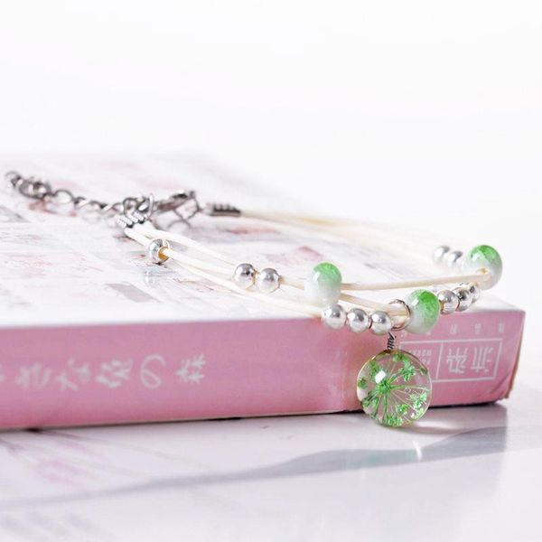 

charm bracelets bracelet female student couple girlfriend gift korean small fresh simple girl starry glass ball jewelry, Golden;silver