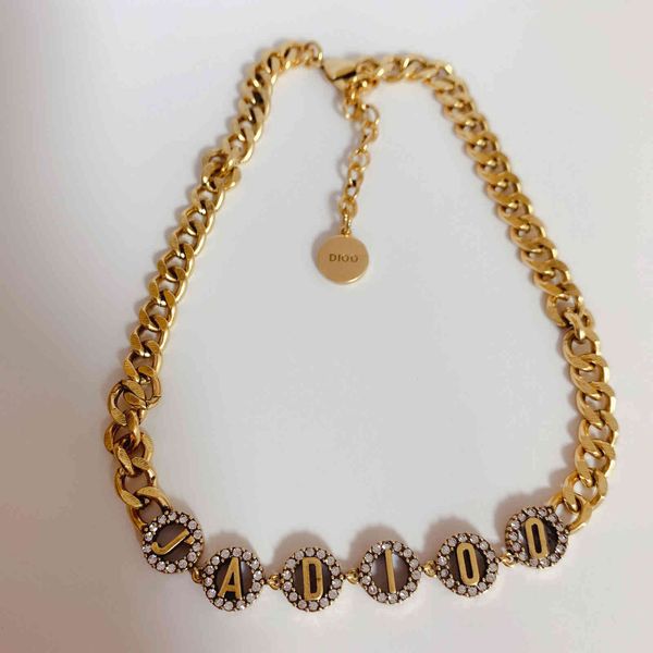 

letter net red chain personality female necklace, Silver