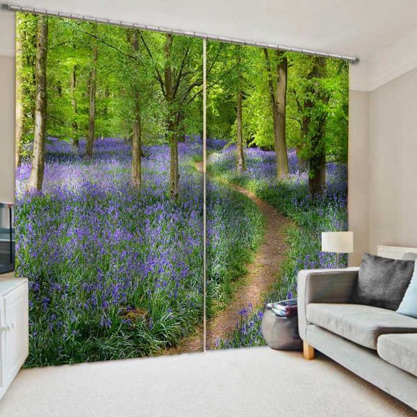 

curtain & drapes blackout window forest scenery curtains for living room bedroom modern el ktv home decor