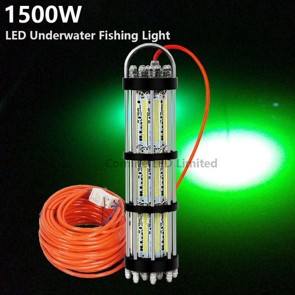 

high power 1500w 30m cable underwater led fishing light bait lure