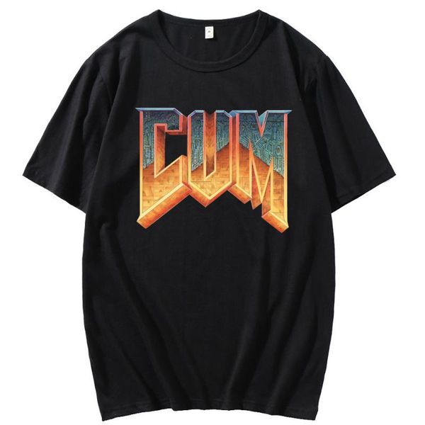 

men's t-shirts doom cum shirt vintage graphic tee for men pure cotton 100% tshirt summer fashion short sleeve t-shirt euro size, White;black