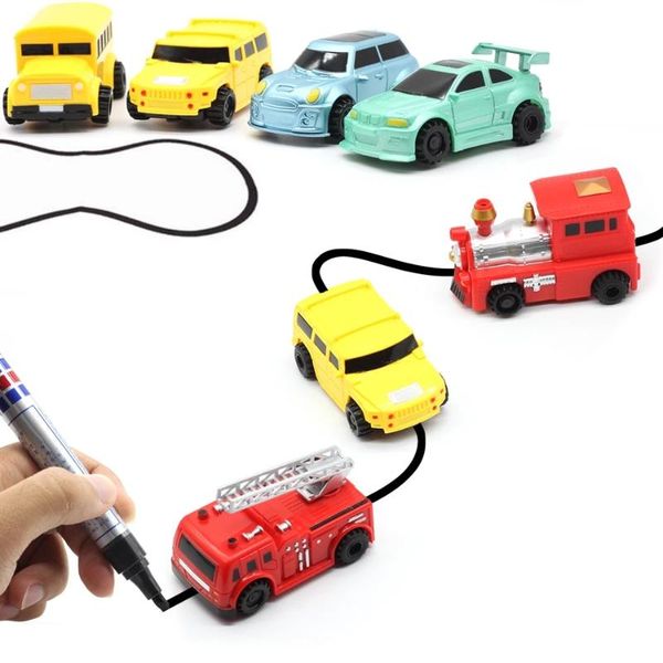 

towel toy construction truck mini magic pen induction children's oil tanker car line rail