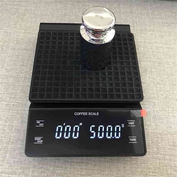 3kg / 0.1g escala de café eletrônico com temporizador Alta precisão Digital Cozinha Escala Temporizador de Peso do Café Sem Bateria 210915