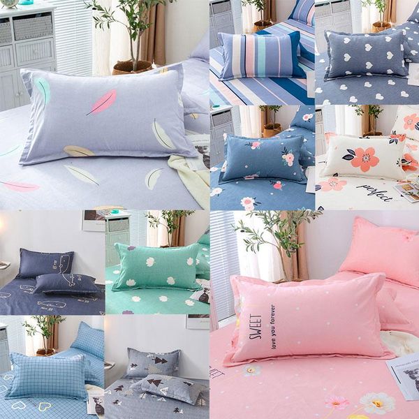 

pillow case floral printing single pillowcase skin-friendly cover bedroom use breathable polyester material cute home decor accessory