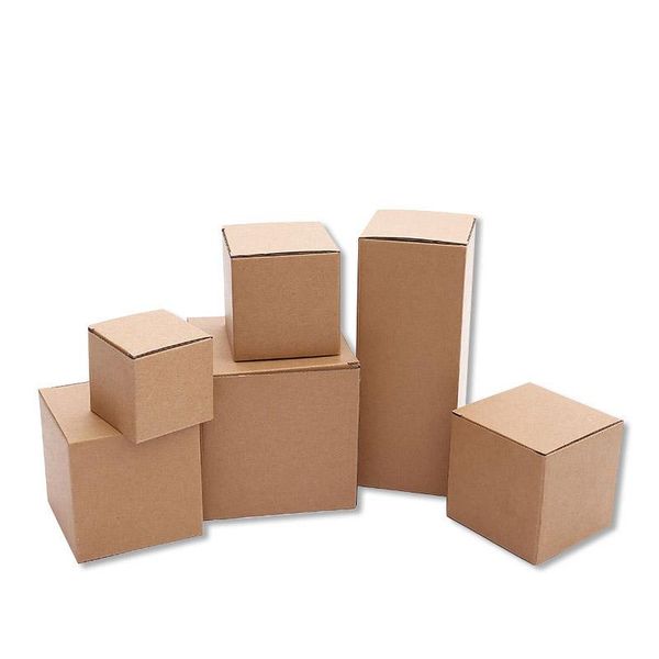 

gift wrap 5pcs/lot blank kraft paper box packaging small cardboard handmade soap for wedding craft jewelry candy folding q40