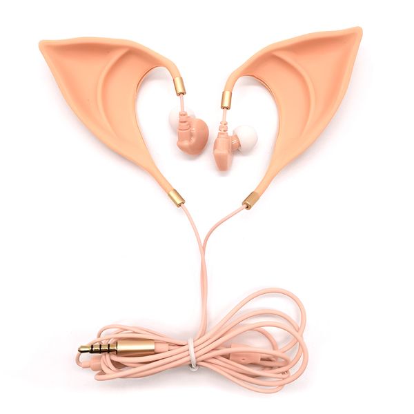 3,5 mm Cosplay Avatar Elf Ohrform Latex Kopfhörer In-Ear Fee Pixie Kopfhörer Mädchen Wired Gaming Kopfhörer mit Mikrofon für Smartphone MP3