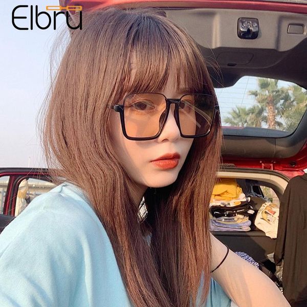 

sunglasses elbru fashion men women vintage black square oversized driving sunshades brand designer uv400 sun glasses male female, White;black