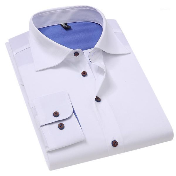 

autumn men shirts long sleeve slim fit man's clothing fashion causal clothes white black red business formal dress men's casual