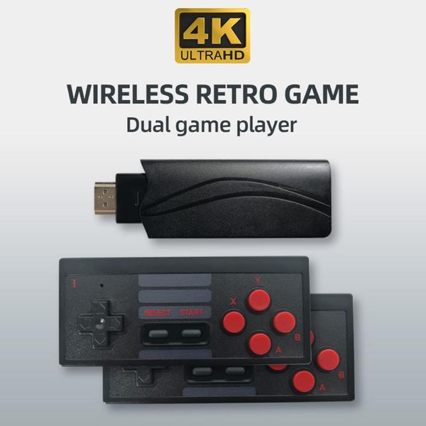 

mini retro built in 628 wireless controller dmi output dual players portable game