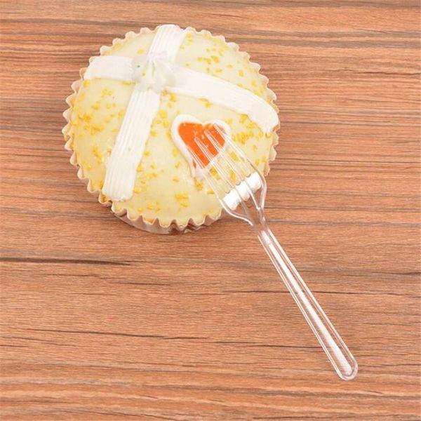 

forks 95pcs/set disposable plastic practical cake fork picnic tableware party birthday supplies