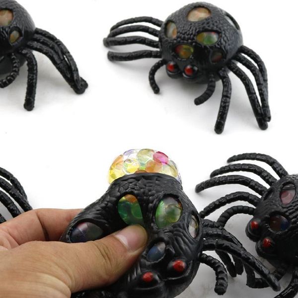 

factory outlet christmas decoration halloween toys tpr spider squeeze vent toy decompression color bead grape ball big-s 7rug