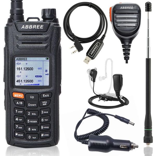 

walkie talkie abbree ar-f6 6 bands dual display 999ch multi-functional vox dtmf sos lcd color ham two-way radio