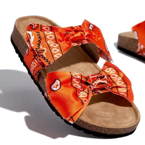 

slippers sandals for women 2021 summer bow slides ladies flat graffiti flast footwear wholesale drop chaussure femme, Black