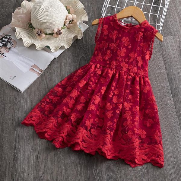 

girls flower fashion childrens clothing girl dress lace princess party fluffy cake smash kids baby summer dresses clothes, Red;yellow
